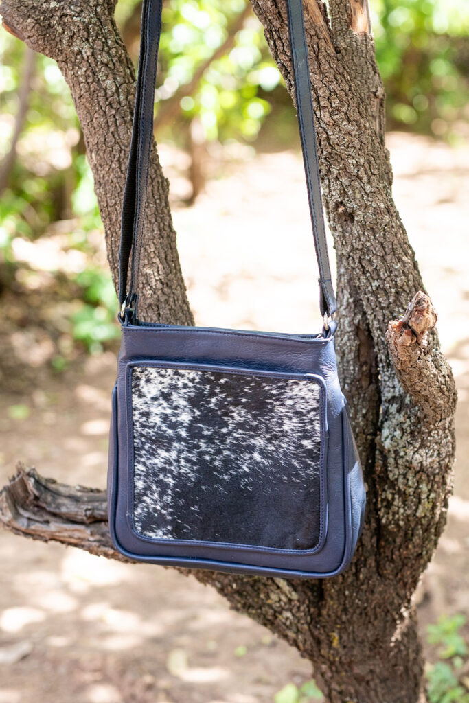 Hair skin sling bag Nguni Lionessi Luxury Leather